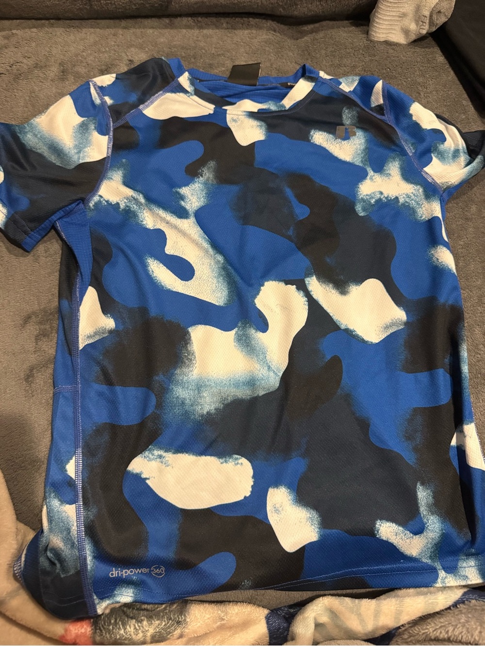 Russell Athletic Blue and White Camo Performance Tee